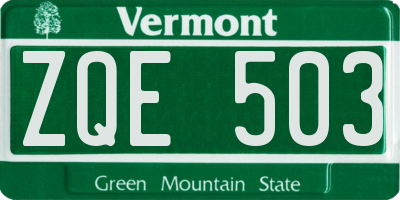 VT license plate ZQE503
