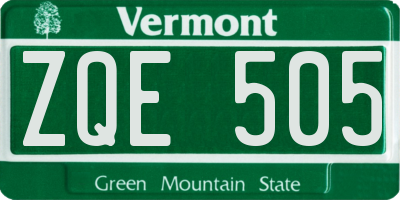 VT license plate ZQE505
