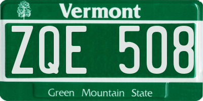 VT license plate ZQE508