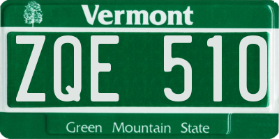 VT license plate ZQE510