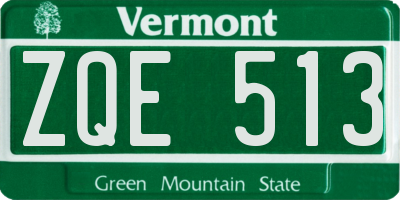 VT license plate ZQE513