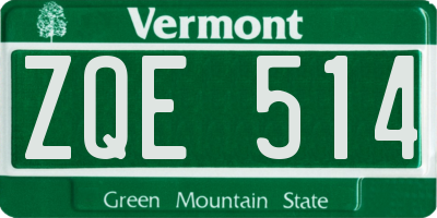 VT license plate ZQE514
