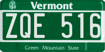 VT license plate ZQE516
