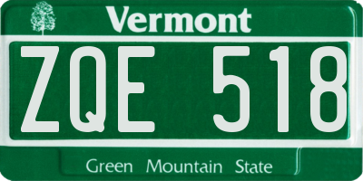 VT license plate ZQE518
