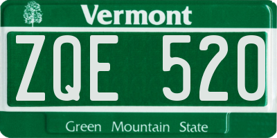 VT license plate ZQE520