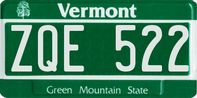 VT license plate ZQE522