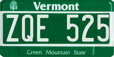 VT license plate ZQE525