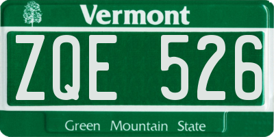 VT license plate ZQE526