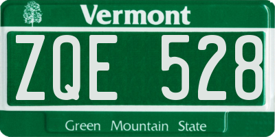 VT license plate ZQE528