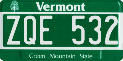 VT license plate ZQE532