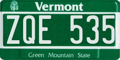 VT license plate ZQE535