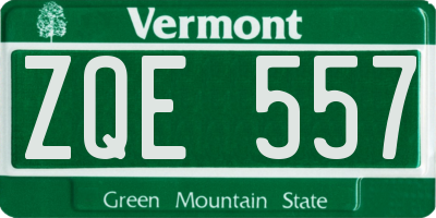VT license plate ZQE557