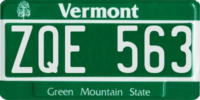 VT license plate ZQE563