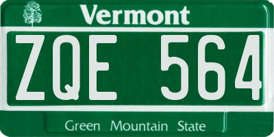 VT license plate ZQE564