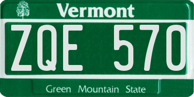 VT license plate ZQE570