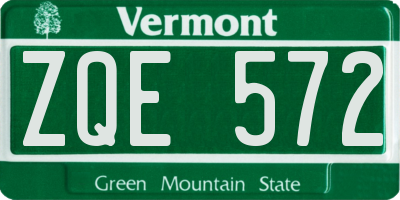 VT license plate ZQE572
