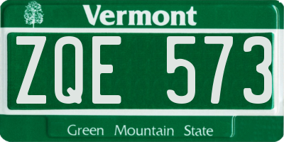 VT license plate ZQE573