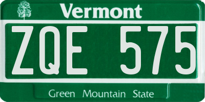 VT license plate ZQE575