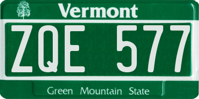 VT license plate ZQE577