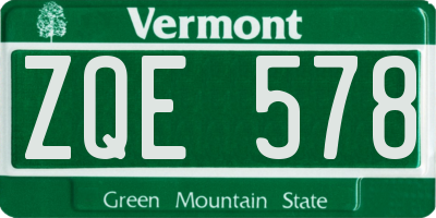VT license plate ZQE578