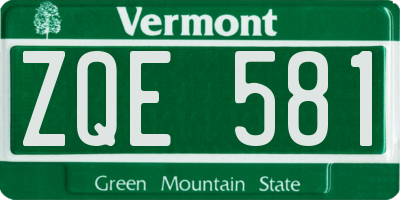 VT license plate ZQE581