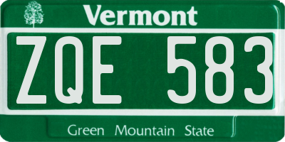 VT license plate ZQE583
