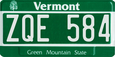 VT license plate ZQE584