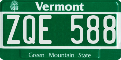 VT license plate ZQE588