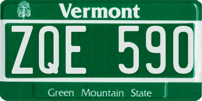 VT license plate ZQE590