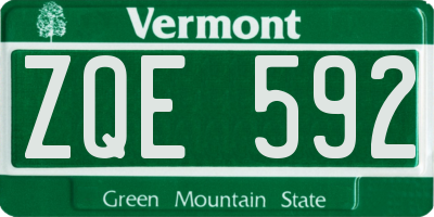 VT license plate ZQE592