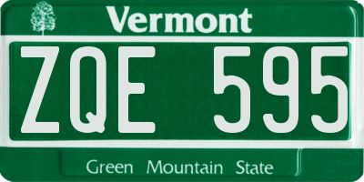 VT license plate ZQE595