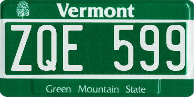VT license plate ZQE599