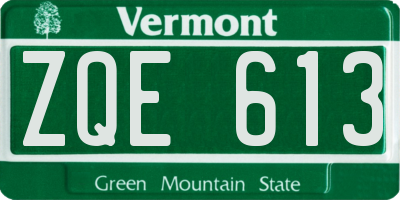 VT license plate ZQE613