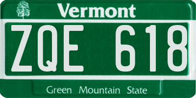 VT license plate ZQE618