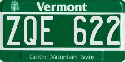 VT license plate ZQE622
