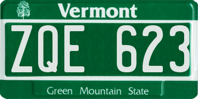 VT license plate ZQE623
