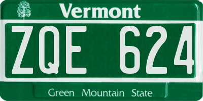 VT license plate ZQE624