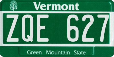 VT license plate ZQE627