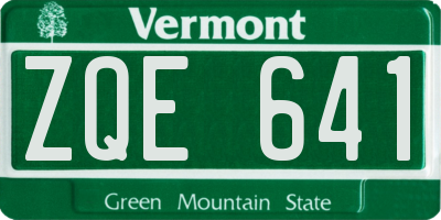 VT license plate ZQE641