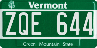 VT license plate ZQE644