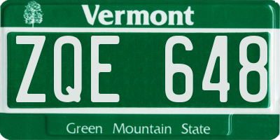 VT license plate ZQE648