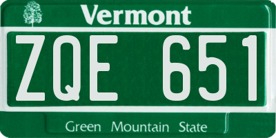 VT license plate ZQE651