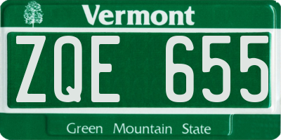 VT license plate ZQE655