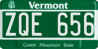 VT license plate ZQE656