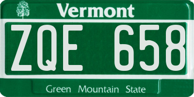 VT license plate ZQE658