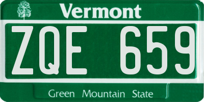 VT license plate ZQE659