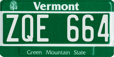 VT license plate ZQE664