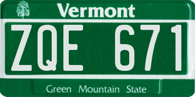 VT license plate ZQE671