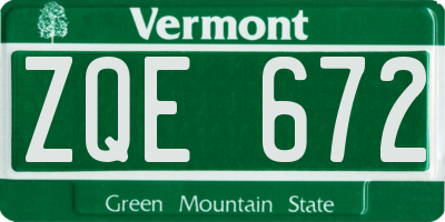 VT license plate ZQE672