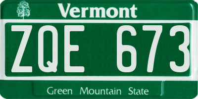 VT license plate ZQE673